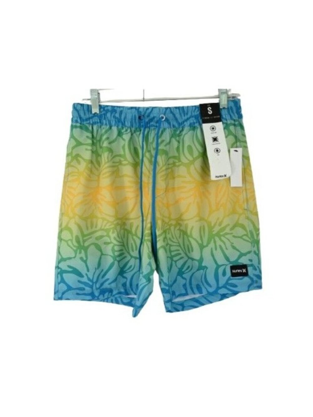 NEW Hurley Cannonball 17" Volley Swim Shorts Blue Green Sz S Beach Coastal Pool